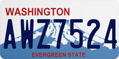 WA license plate AWZ7524