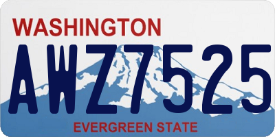 WA license plate AWZ7525