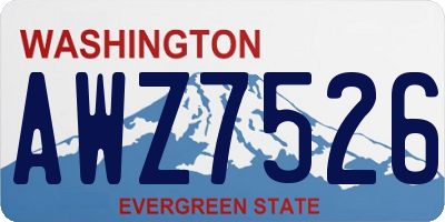 WA license plate AWZ7526