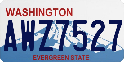 WA license plate AWZ7527