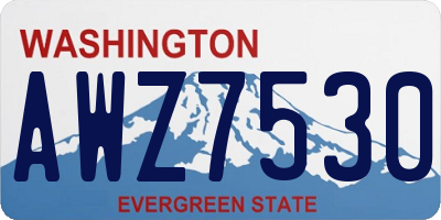 WA license plate AWZ7530