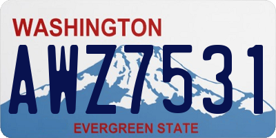 WA license plate AWZ7531