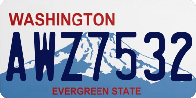 WA license plate AWZ7532