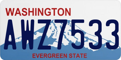 WA license plate AWZ7533