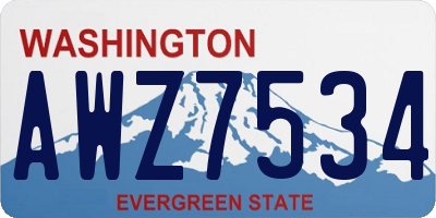 WA license plate AWZ7534