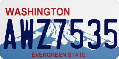 WA license plate AWZ7535