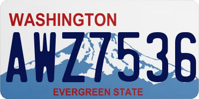 WA license plate AWZ7536