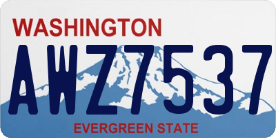 WA license plate AWZ7537
