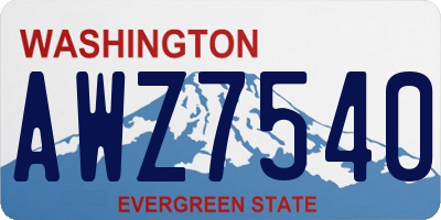 WA license plate AWZ7540