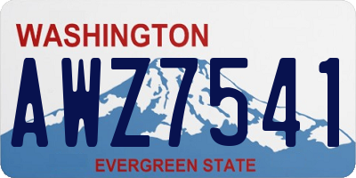 WA license plate AWZ7541