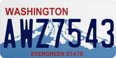 WA license plate AWZ7543