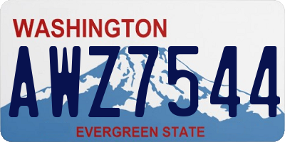 WA license plate AWZ7544