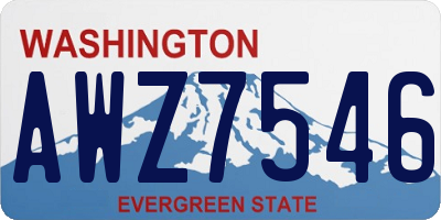 WA license plate AWZ7546