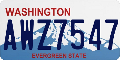 WA license plate AWZ7547
