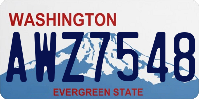 WA license plate AWZ7548