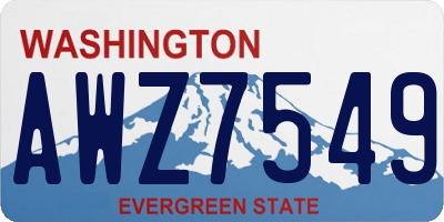 WA license plate AWZ7549