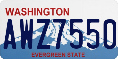 WA license plate AWZ7550