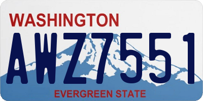 WA license plate AWZ7551