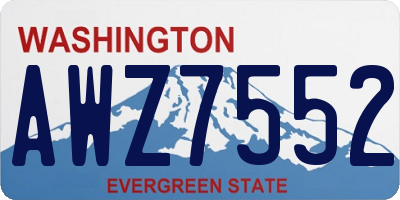 WA license plate AWZ7552