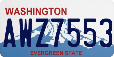 WA license plate AWZ7553