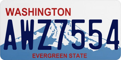 WA license plate AWZ7554