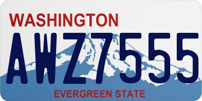 WA license plate AWZ7555