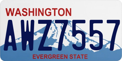 WA license plate AWZ7557