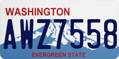WA license plate AWZ7558