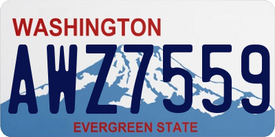 WA license plate AWZ7559