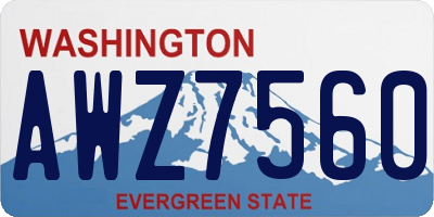 WA license plate AWZ7560