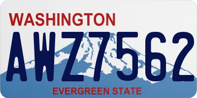 WA license plate AWZ7562