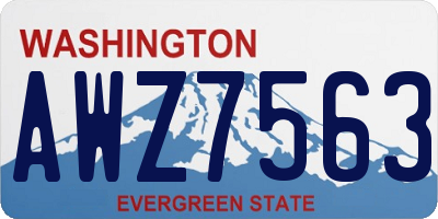 WA license plate AWZ7563