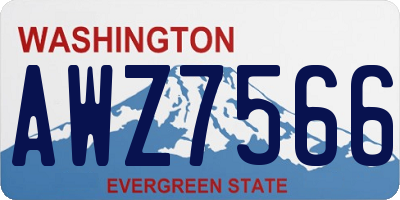 WA license plate AWZ7566