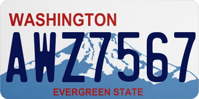 WA license plate AWZ7567