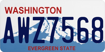 WA license plate AWZ7568