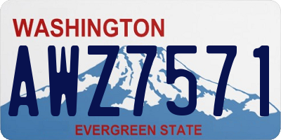 WA license plate AWZ7571