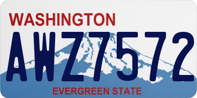 WA license plate AWZ7572
