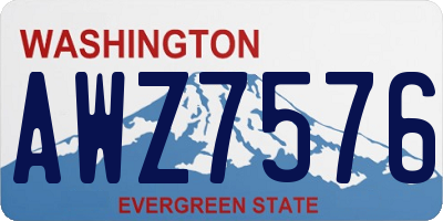 WA license plate AWZ7576