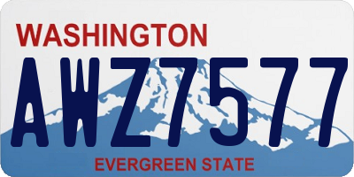 WA license plate AWZ7577