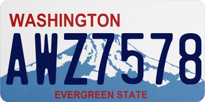WA license plate AWZ7578