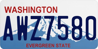 WA license plate AWZ7580