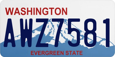 WA license plate AWZ7581