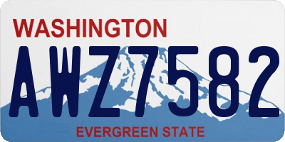 WA license plate AWZ7582