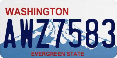 WA license plate AWZ7583