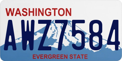 WA license plate AWZ7584