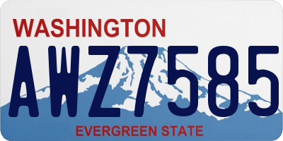 WA license plate AWZ7585