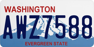 WA license plate AWZ7588