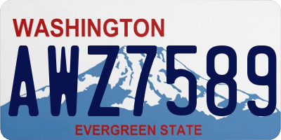 WA license plate AWZ7589