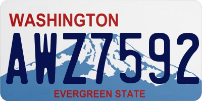 WA license plate AWZ7592