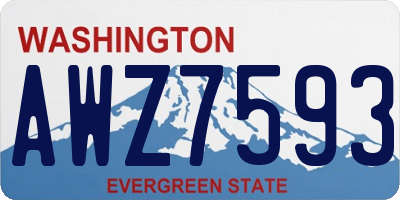 WA license plate AWZ7593